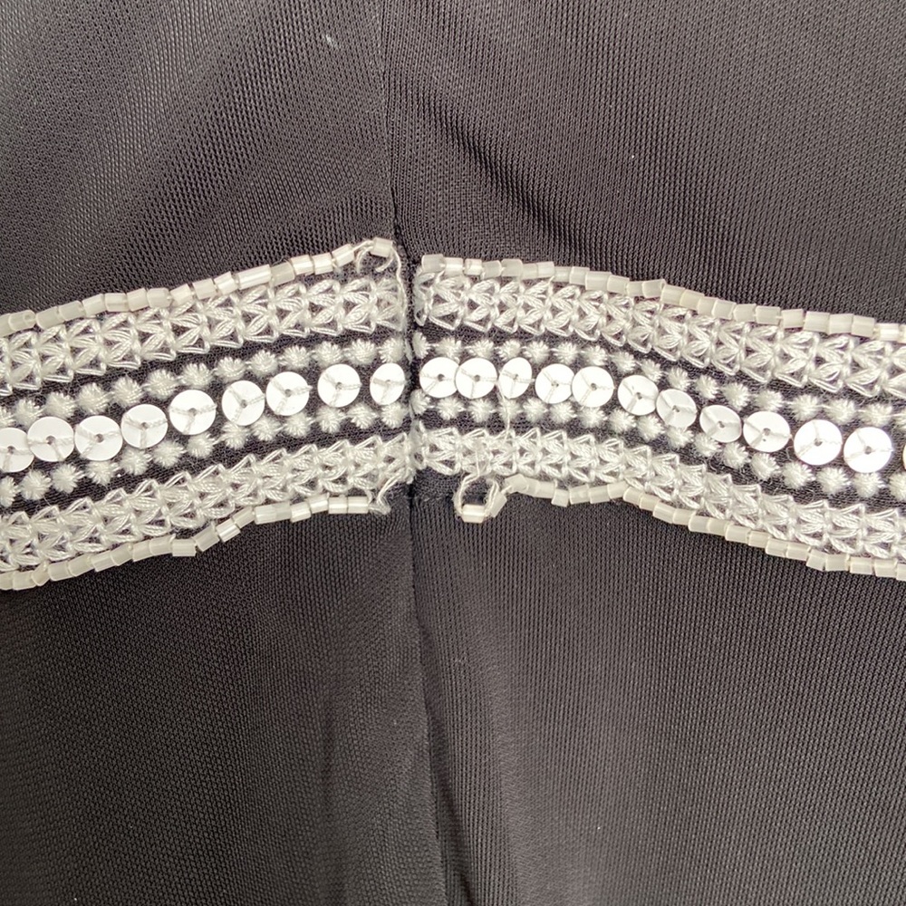 Tory Burch Black Ivory Long Sleeve Dress, flawed - Picture 10 of 11